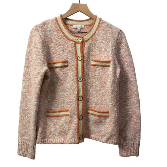 NWT J. Crew Marled Cardigan Sweater Lady Jacket Pink Size Small - Picture 4 of 16